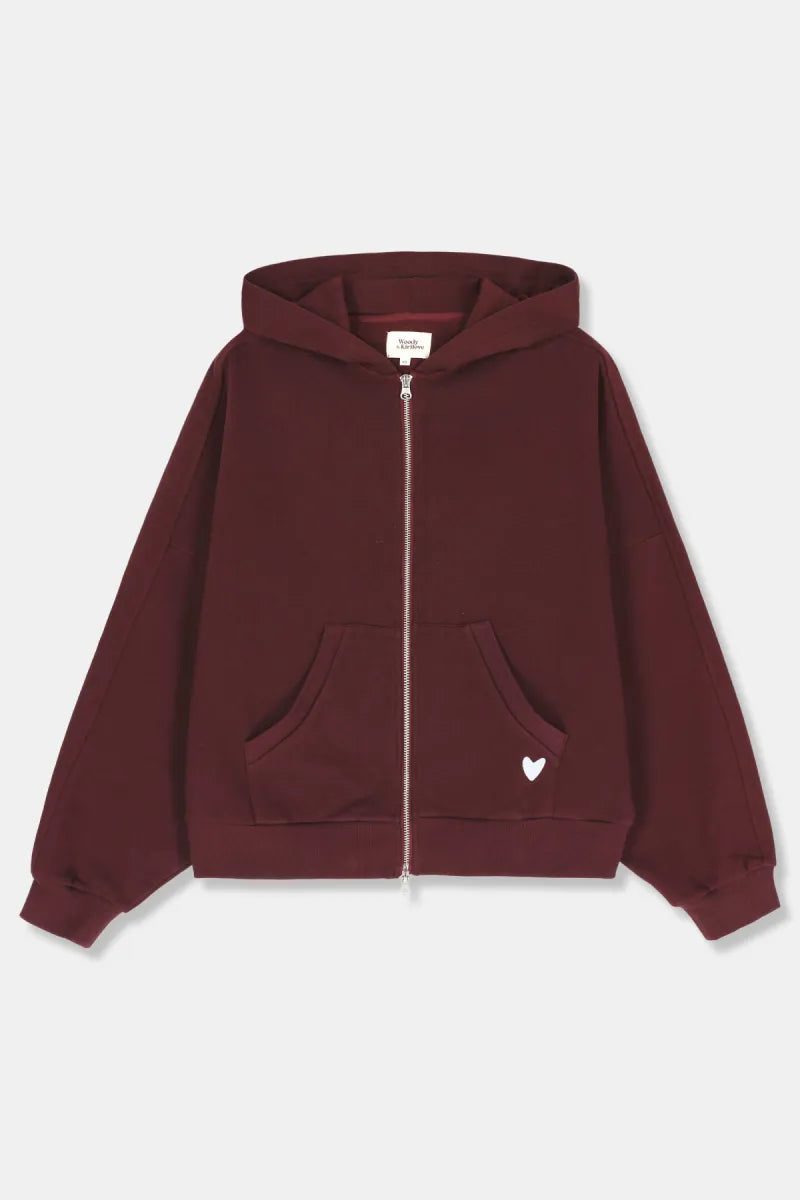 Woody Kirilove - Bordeaux huispak van joggingstof/Vest + broek