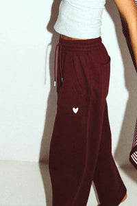 Woody Kirilove - Bordeaux huispak van joggingstof/Vest + broek