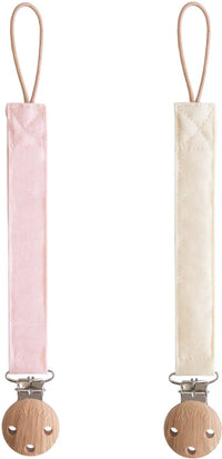 Mushie Fopspeenkoord 2-Pack - Linen Blush/Cream