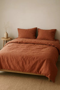 Studio Hugo Dekbedovertrek - Stonewashed roest oranje