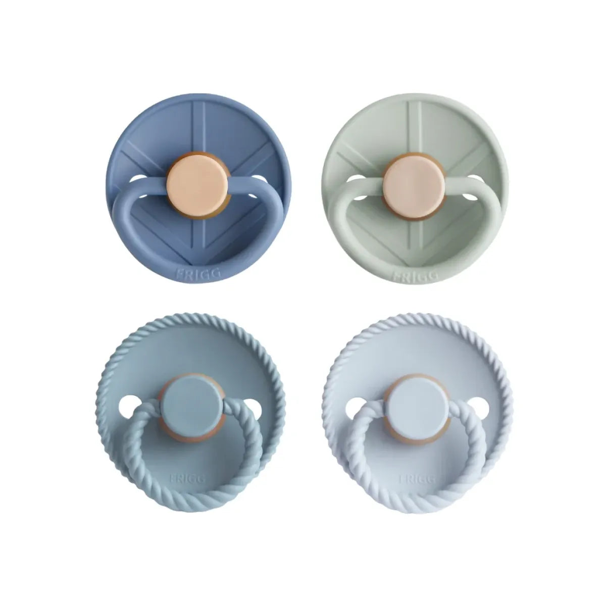 Mushie Fopspeen Set 4pack - Blauw/Groen