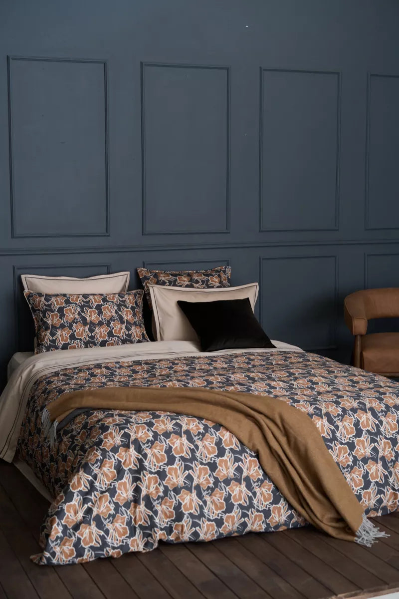 Nomo Dekbedovertrek bruin/antraciet