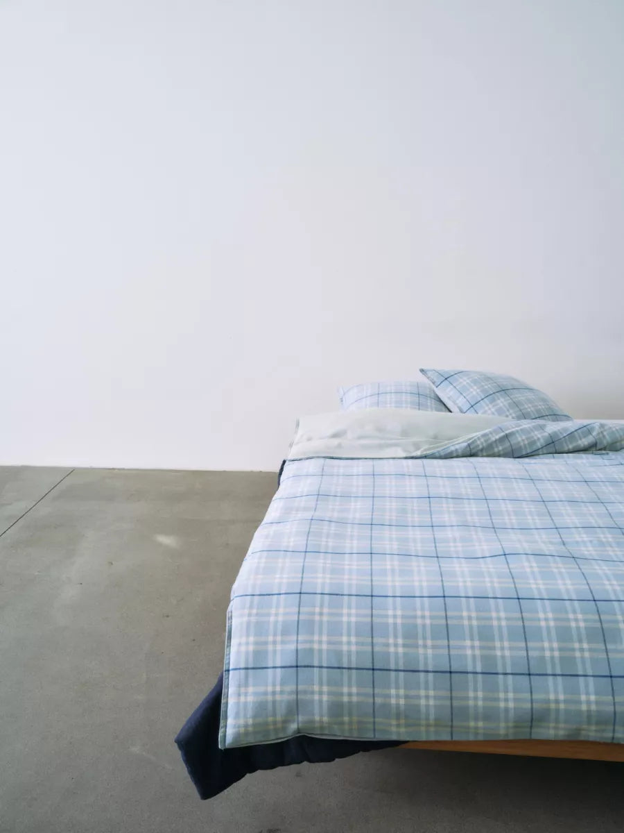 Marc O'Polo Dekbedovertrek flanel - Espen powder blue