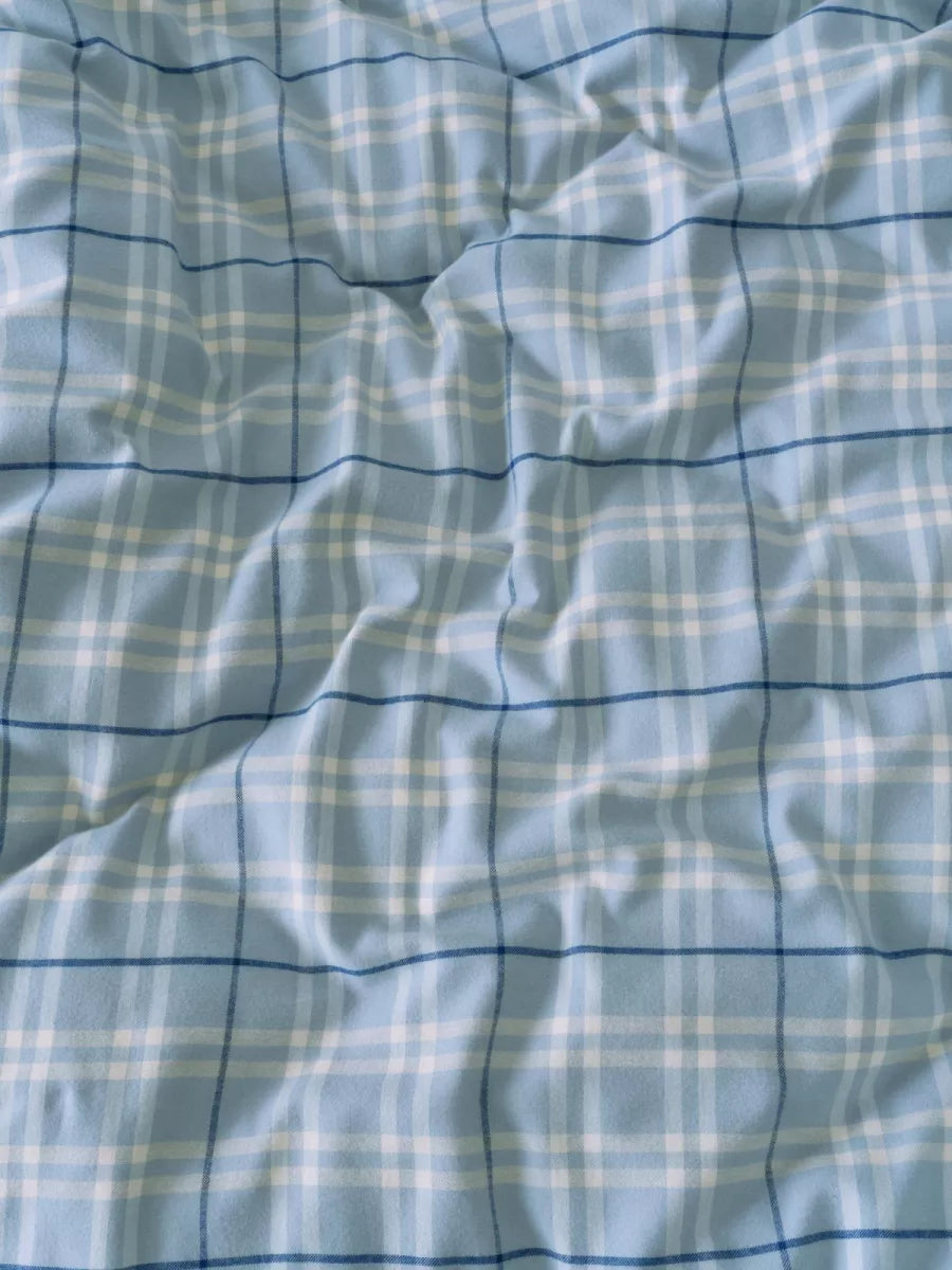 Marc O'Polo Dekbedovertrek flanel - Espen powder blue