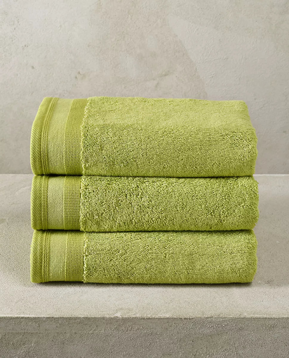 Witte Litear Handdoek - lime green