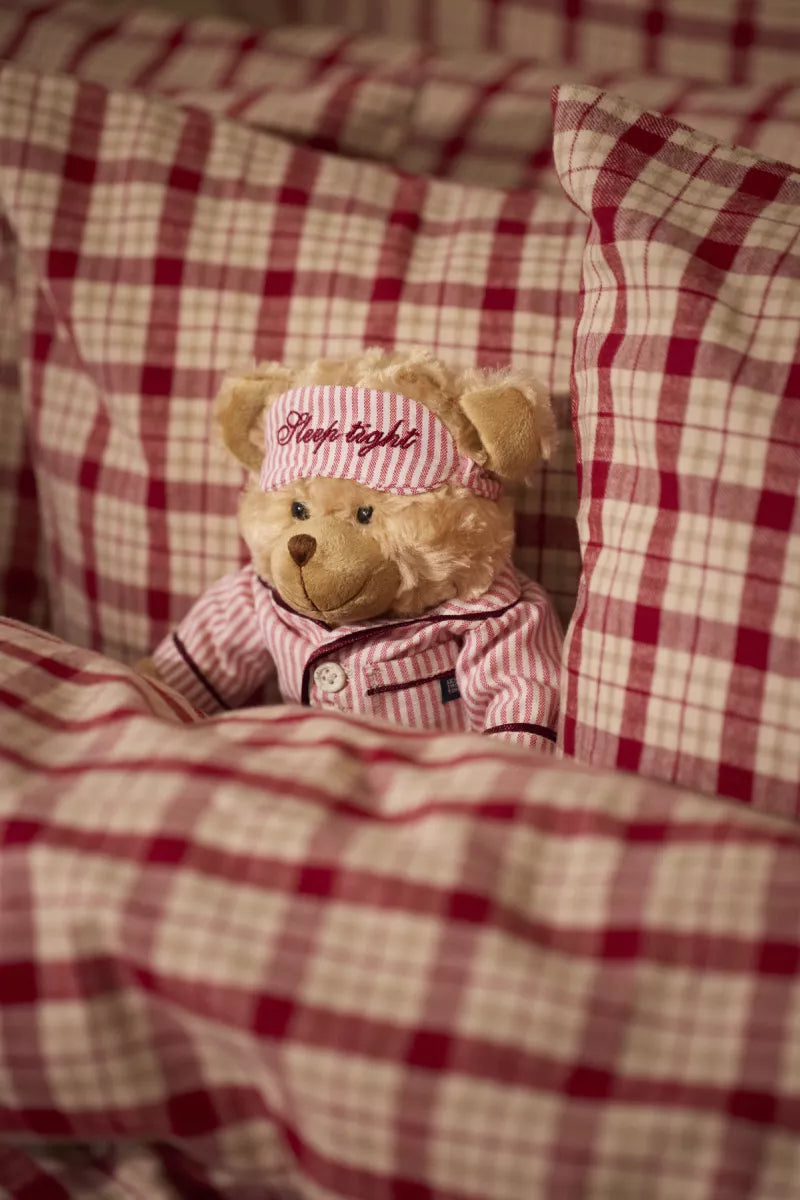 Lexington Dekbedovertrek flanel rood/beige ruit