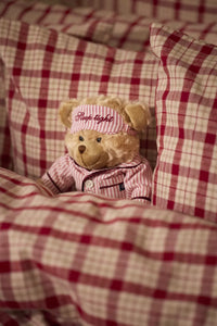 Lexington Dekbedovertrek flanel rood/beige ruit