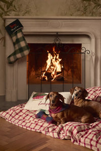 Lexington Dekbedovertrek flanel rood/beige ruit