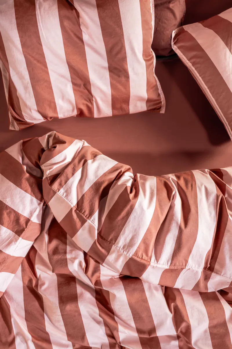 Essenza Dekbedovertrek - Stripes/Terracota