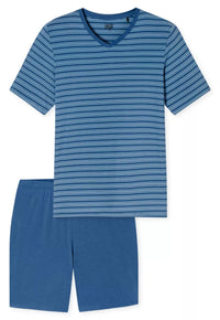 Schiesser Pyjama - Blauw Gestreepte