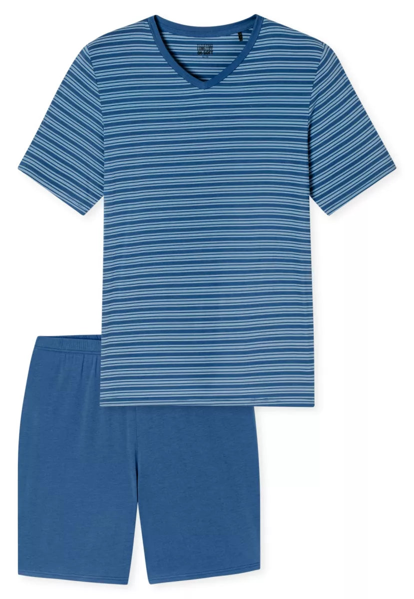 Schiesser Pyjama - Blauw Gestreepte