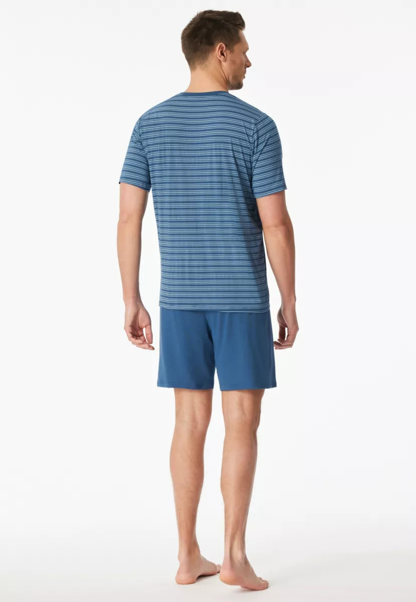 Schiesser Pyjama - Blauw Gestreepte