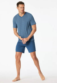 Schiesser Pyjama - Blauw Gestreepte