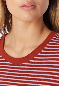 Schiesser Pyjama badstof - Roest/roze streep