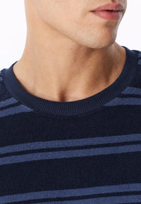 Schiesser Pyjama badstof - Donkerblauwe streep