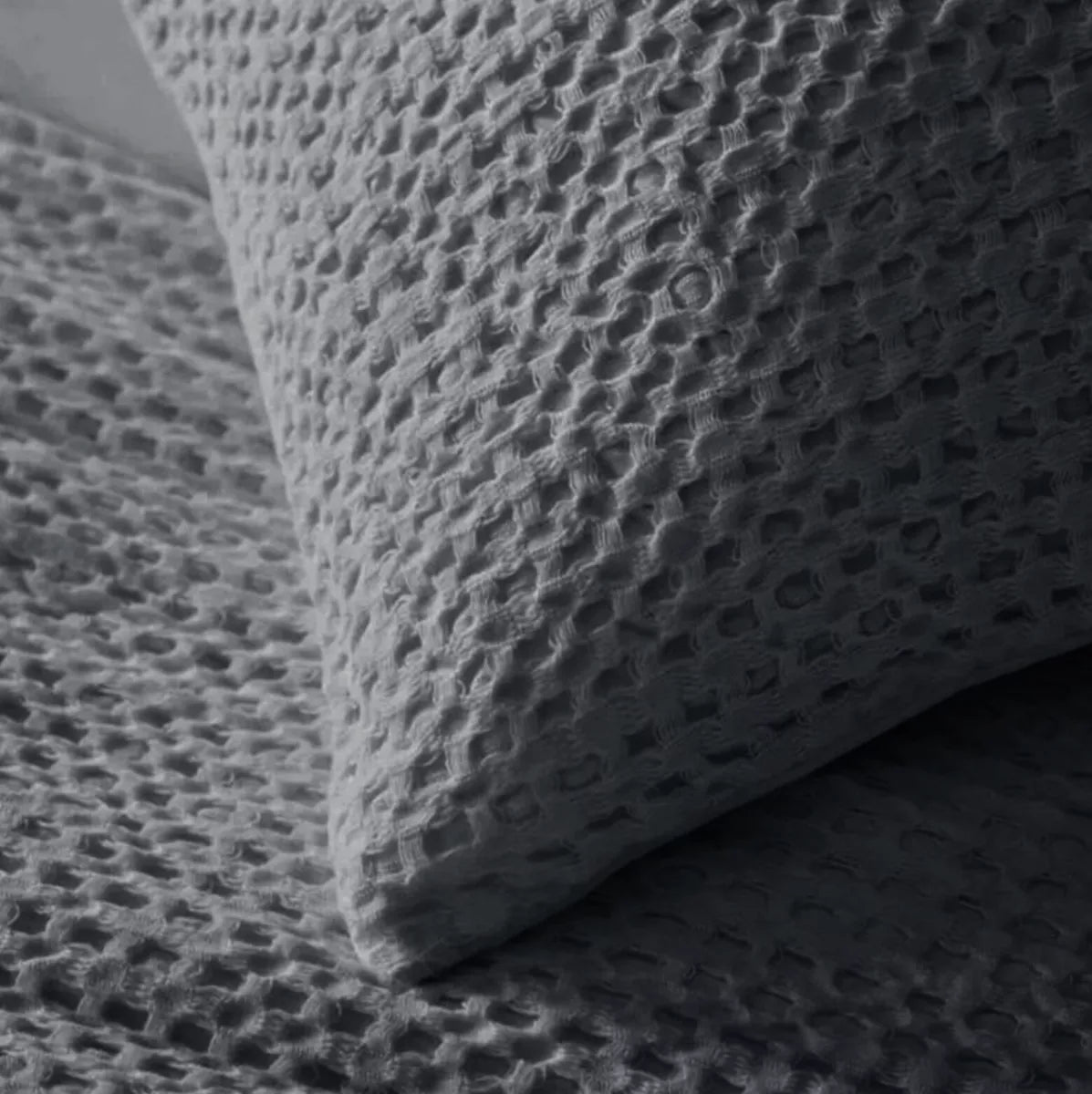 Hecket & Lane Dekbedovertrek - Waffle steel grey