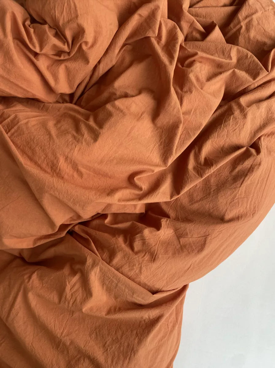 Studio Hugo Dekbedovertrek - Stonewashed roest oranje