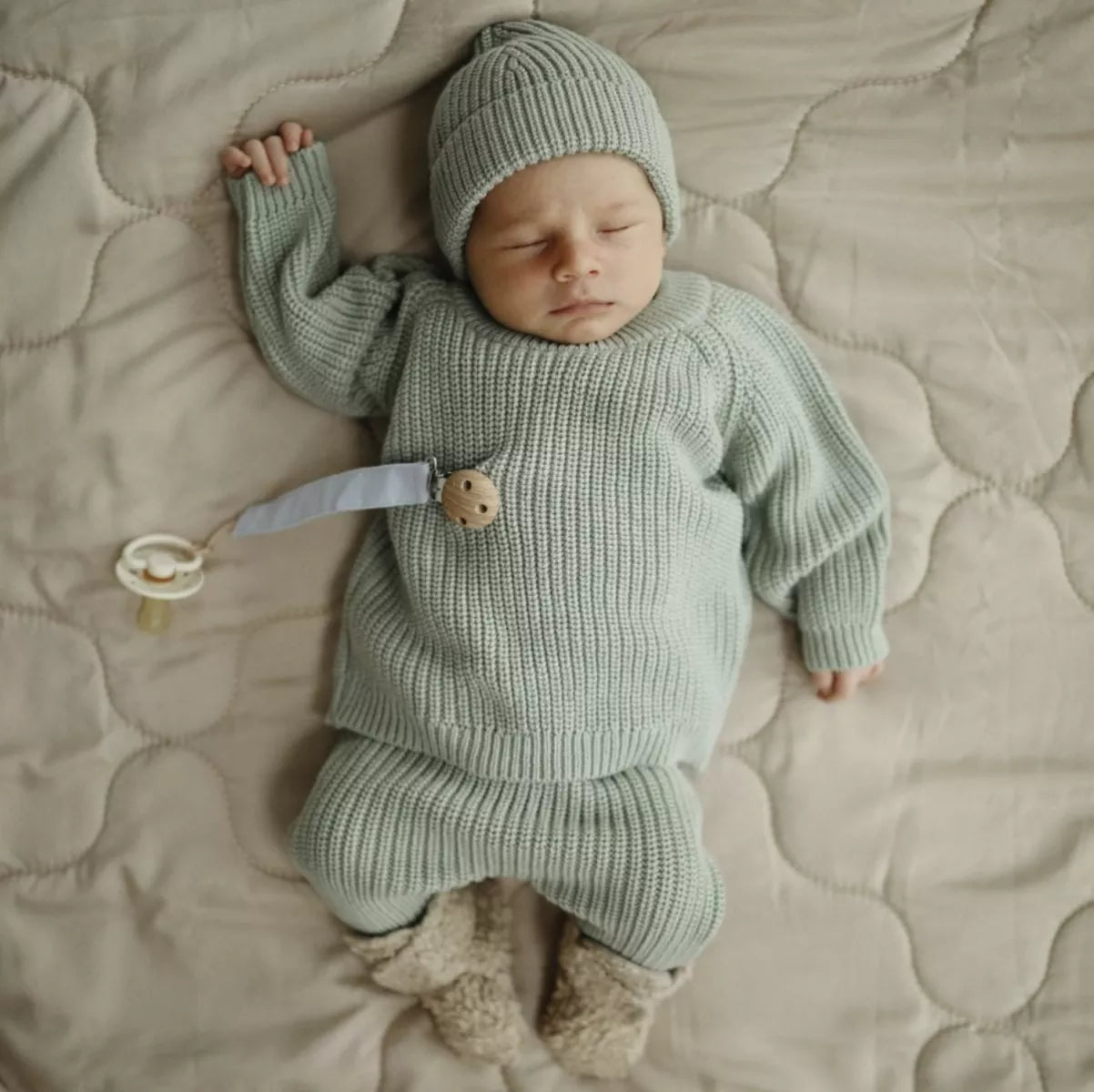 Mushie Loungewear - Knit mint