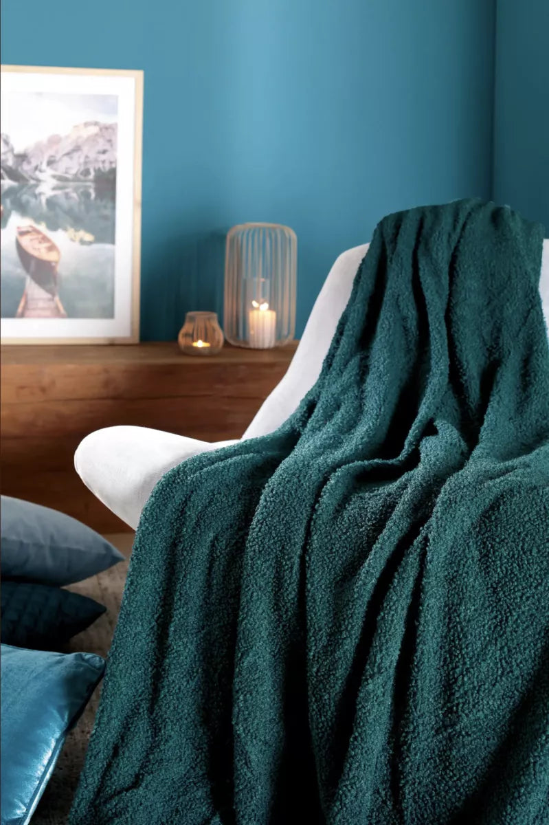 Biederlack Teddy plaid - Petrol