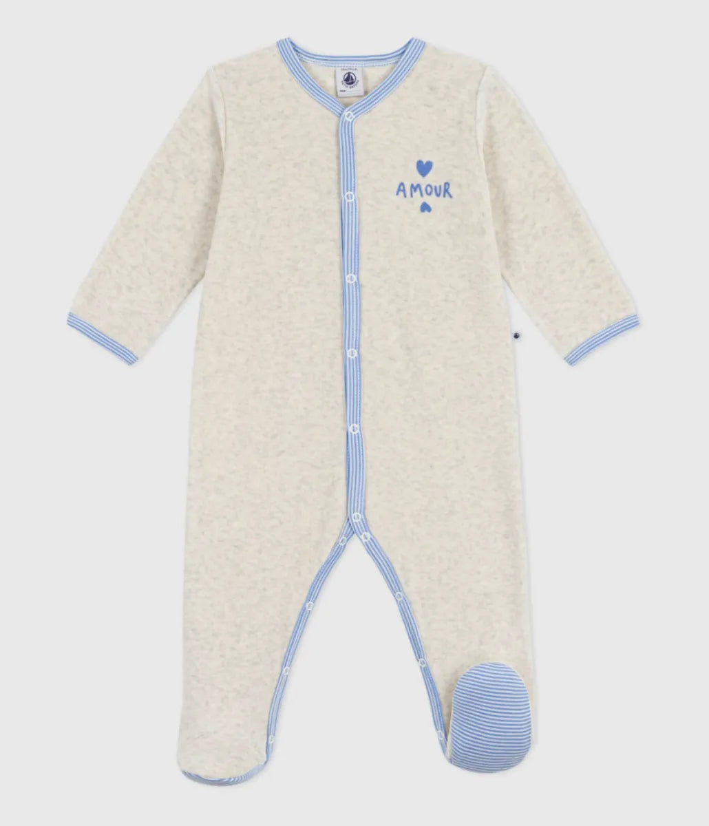 Petit Bateau Pyjama - Beige/Blauw