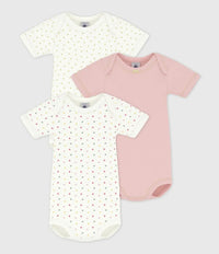 Petit Bateau Bodies per 3 - Hearts pink