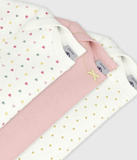 Petit Bateau Bodies per 3 - Hearts pink