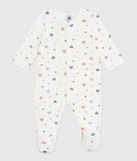 Petit Bateau Fluwelen babypyjama met hartjesprint