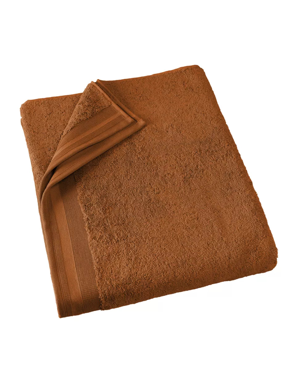 Witte Litear Handdoek - caramel