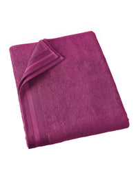 Witte Litear Handdoek - magenta