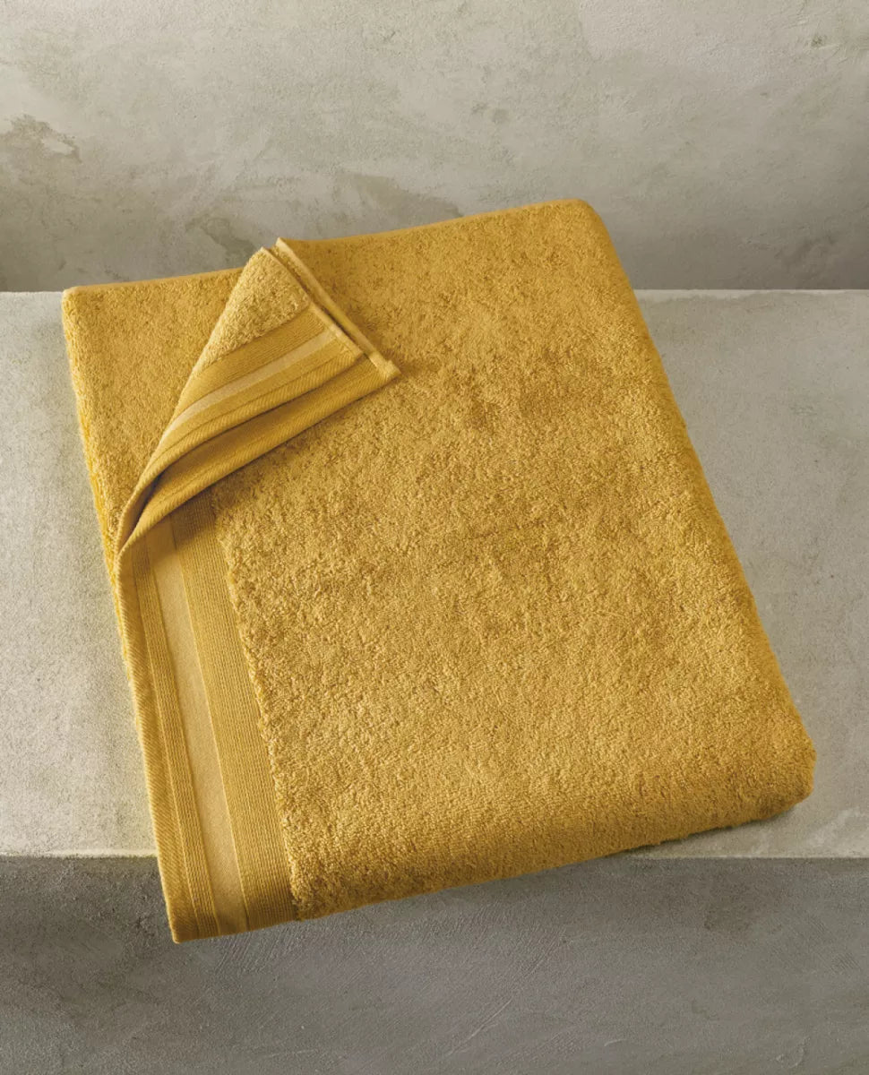 Witte Litear Handdoek - ochre