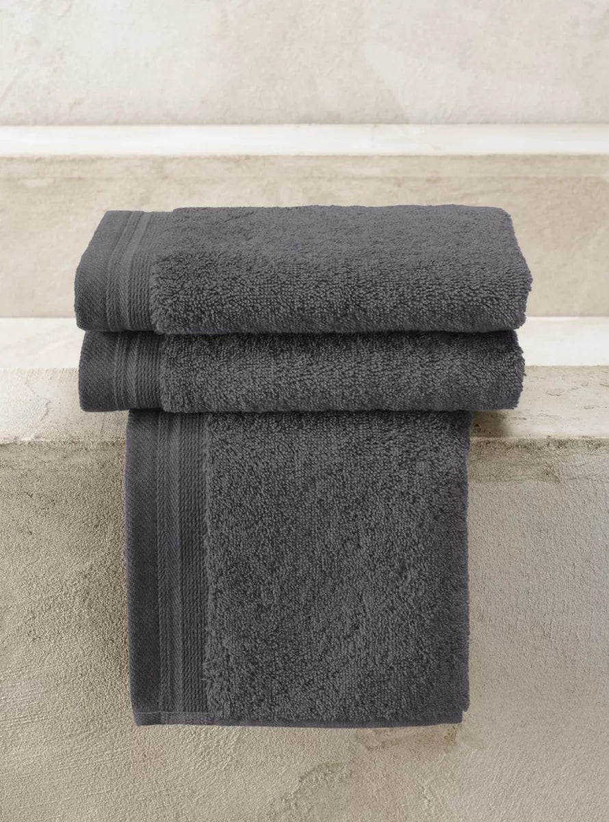 Witte Litear Handdoek - dark grey
