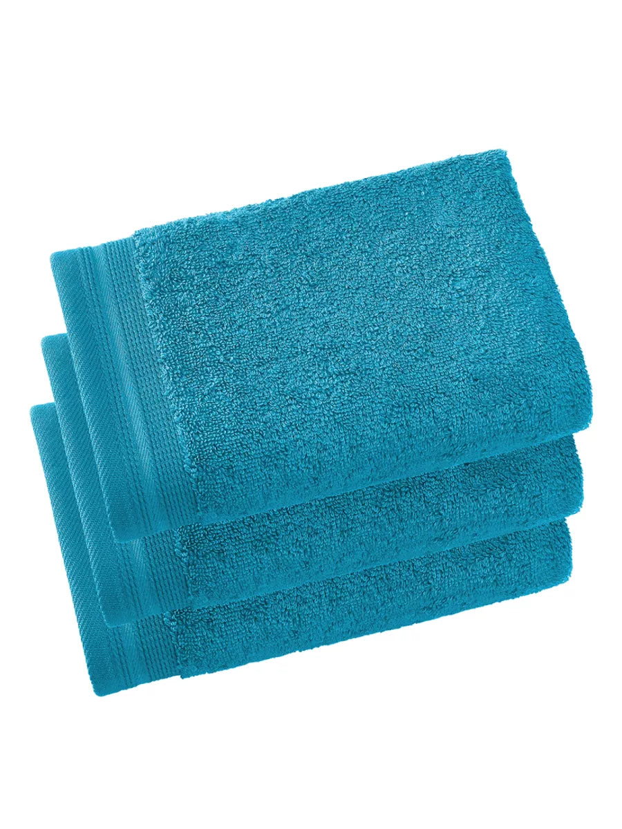 Witte Litear Handdoek - lagoon blue