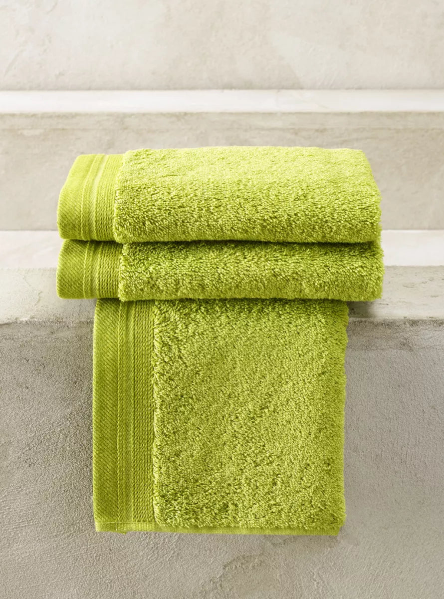 Witte Litear Handdoek - lime green