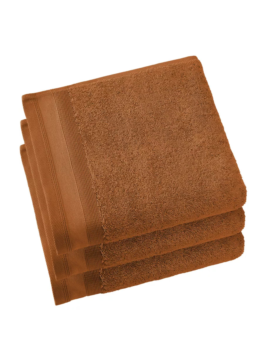 Witte Litear Handdoek - caramel