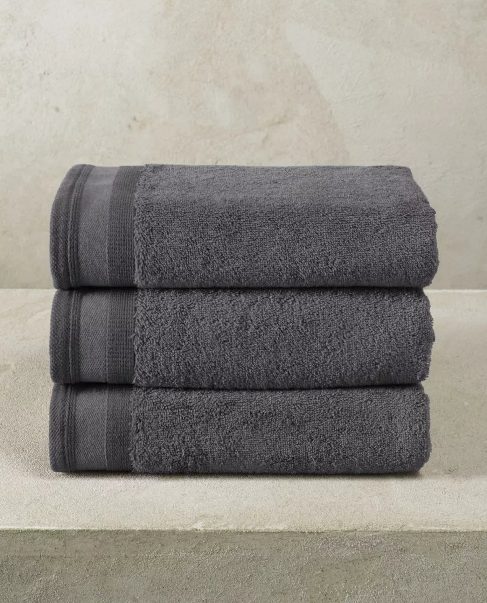 Witte Litear Handdoek - dark grey
