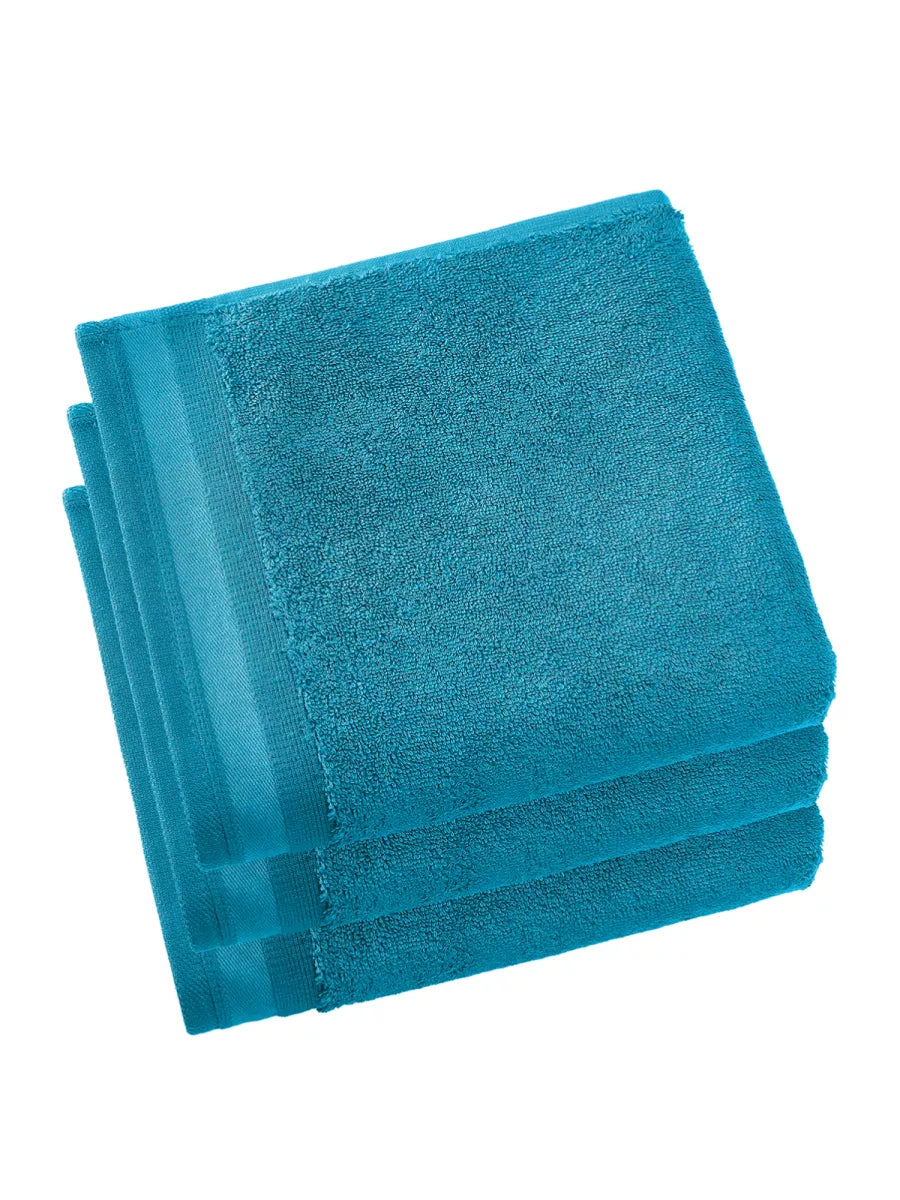 Witte Litear Handdoek - lagoon blue
