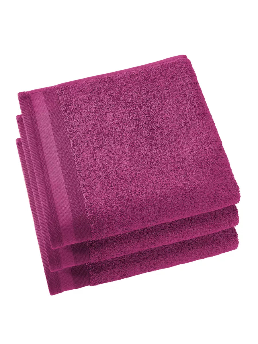 Witte Litear Handdoek - magenta