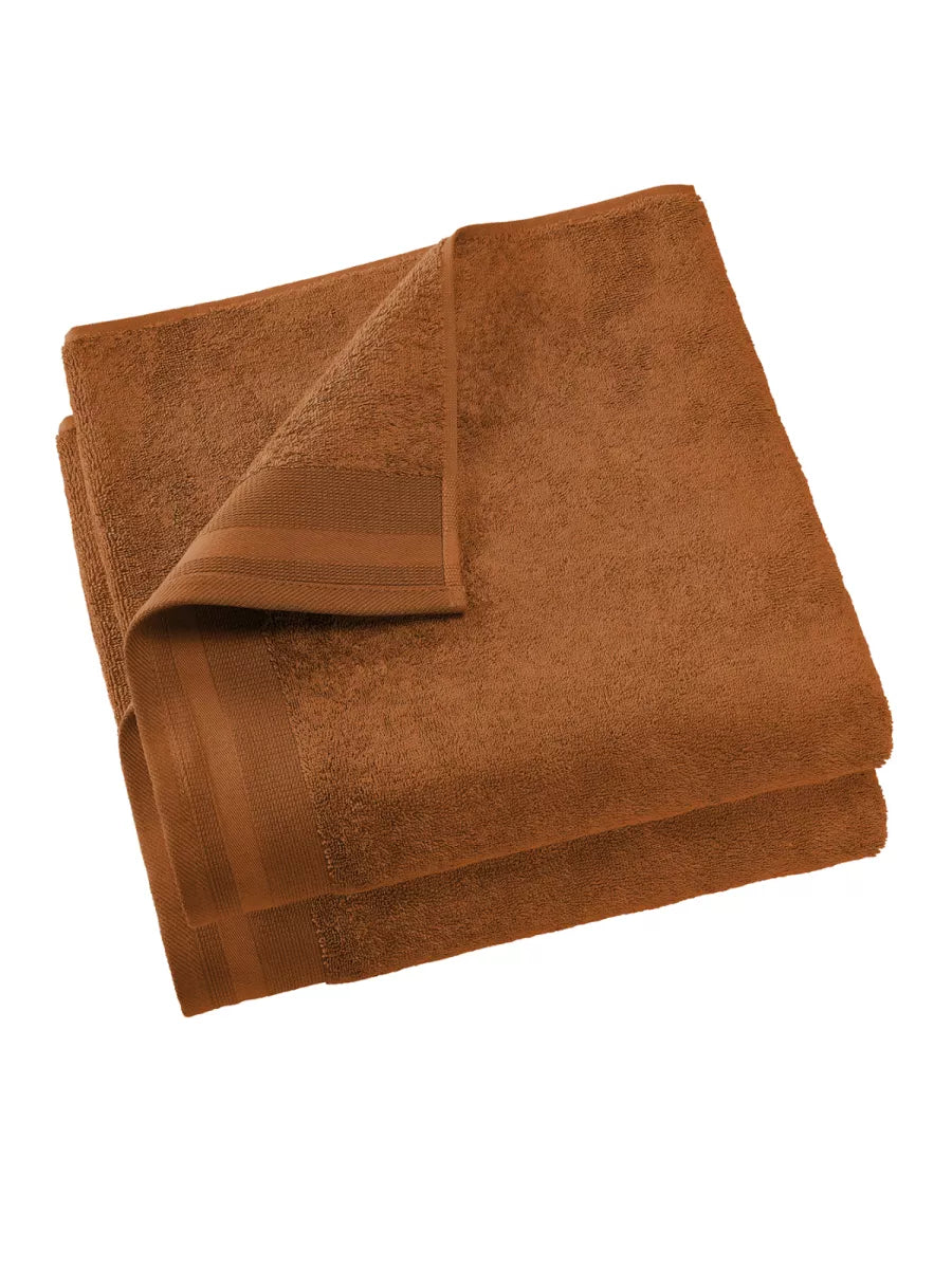 Witte Litear Handdoek - caramel