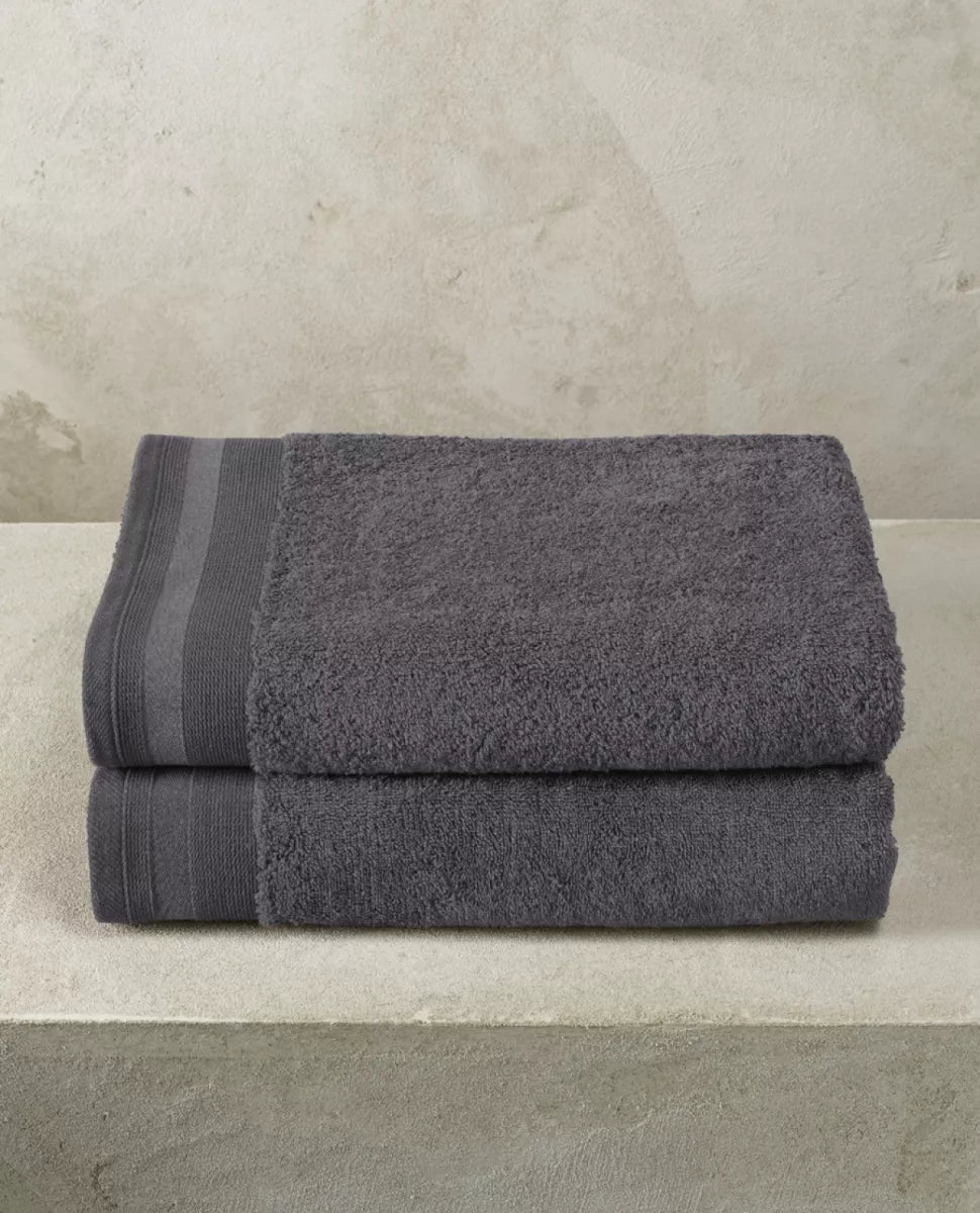 Witte Litear Handdoek - dark grey