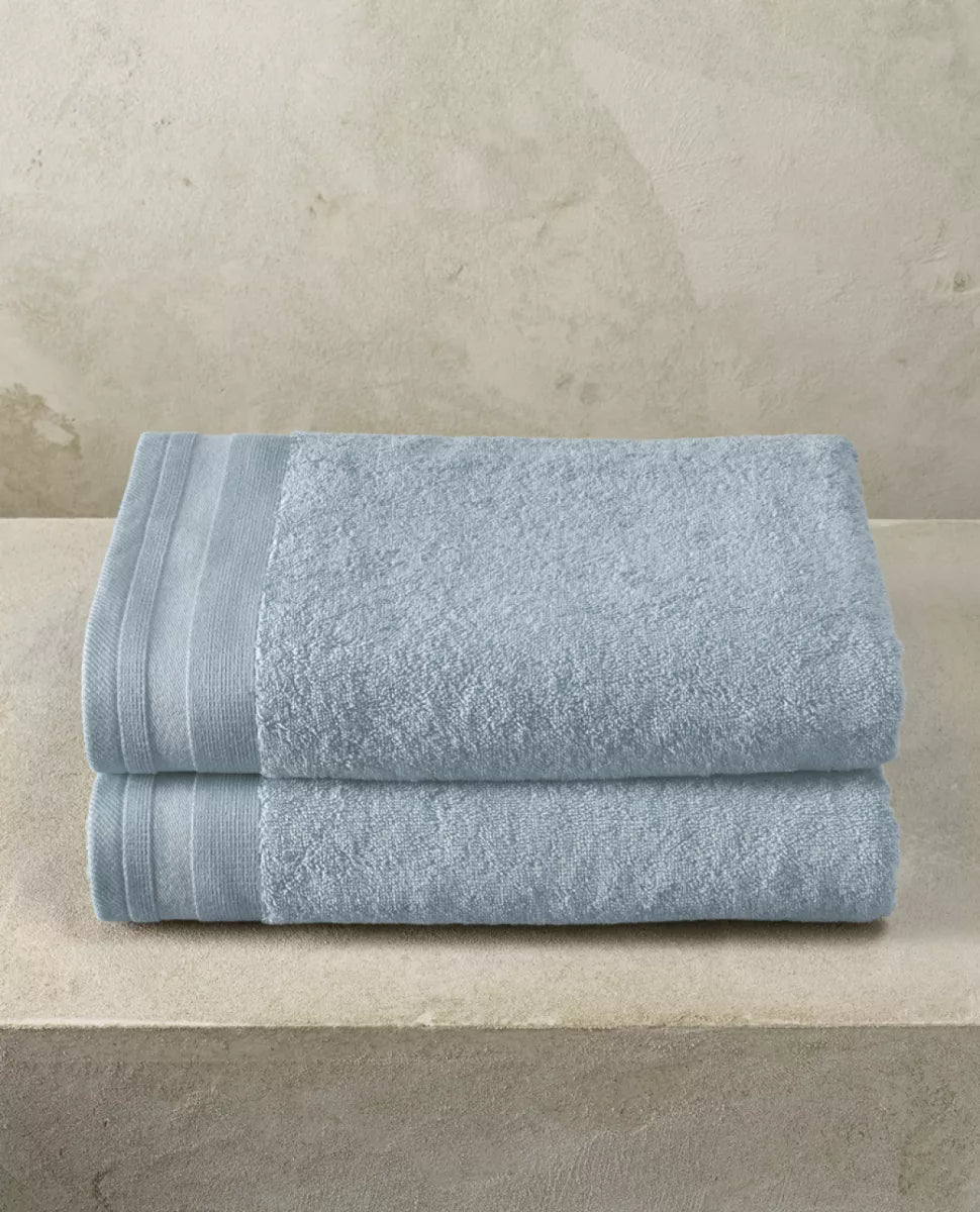 Witte Litear Handdoek - ice blue