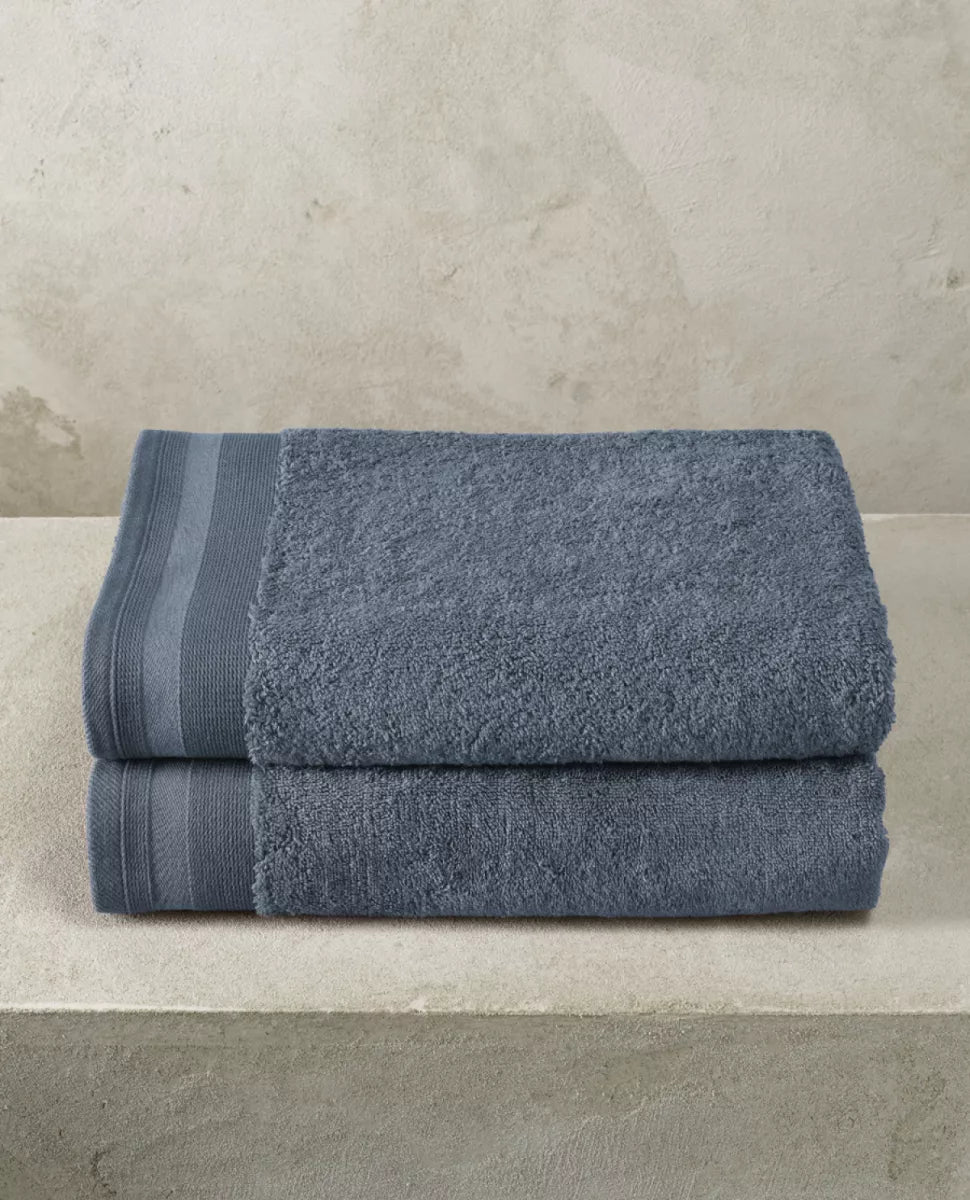 Witte Litear Handdoek - indigo
