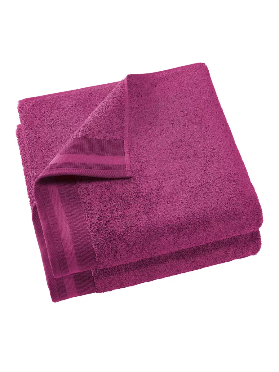 Witte Litear Handdoek - magenta