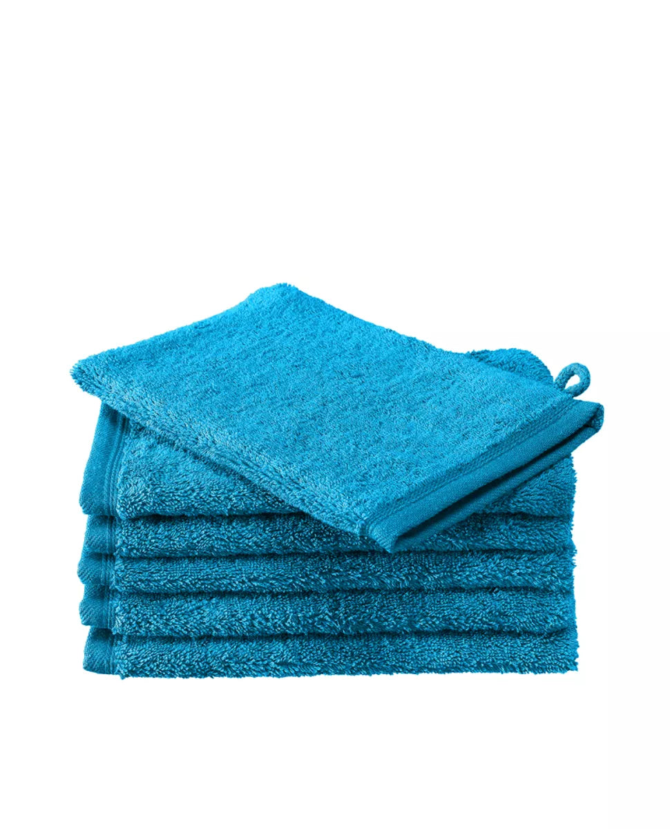 Witte Litear Handdoek - lagoon blue