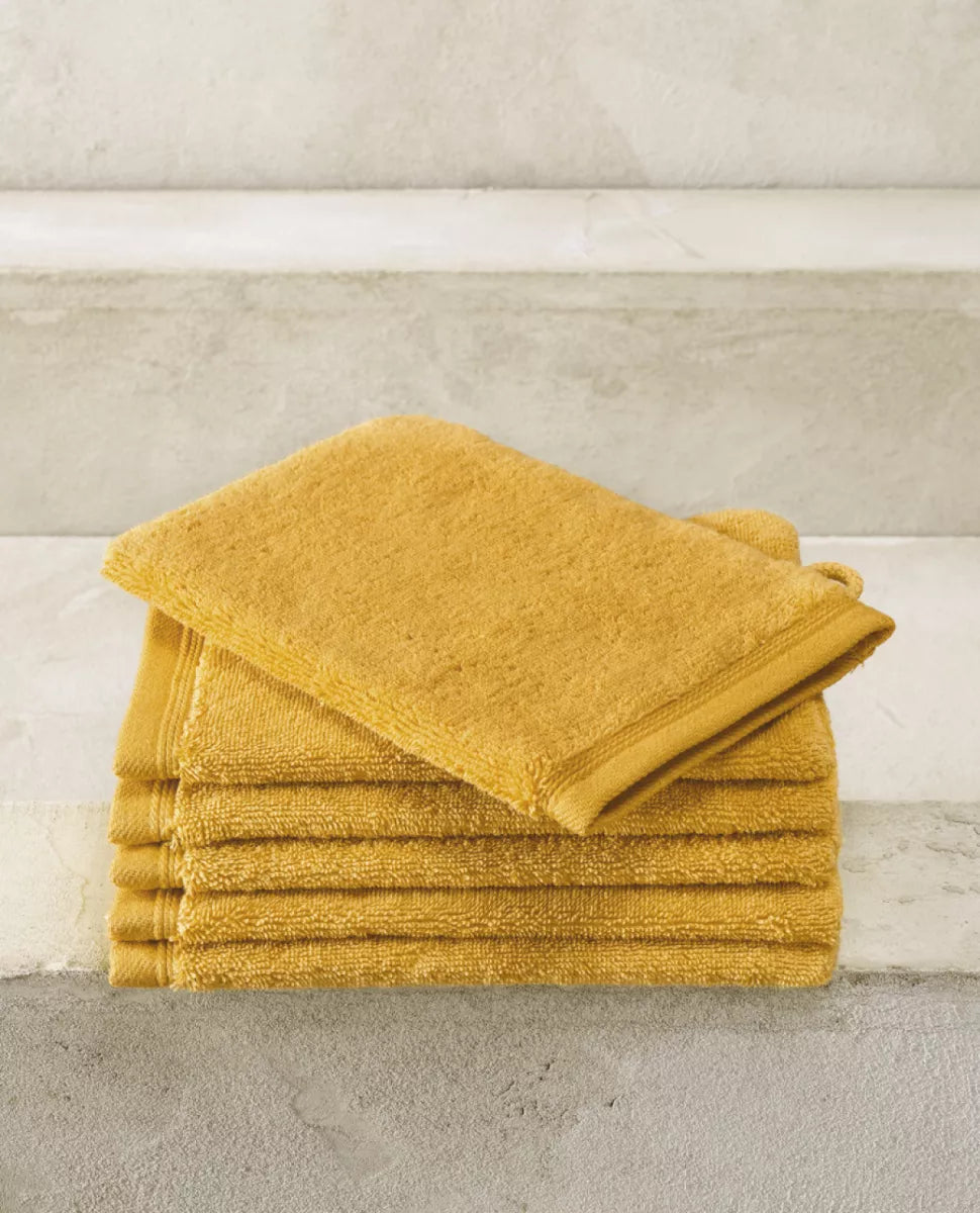 Witte Litear Handdoek - ochre