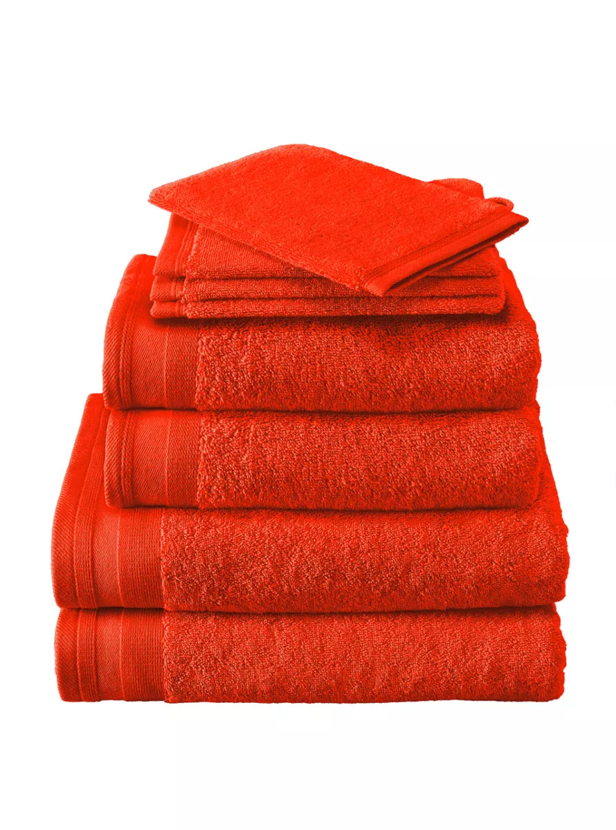 Witte Litear Handdoek - burnt orange
