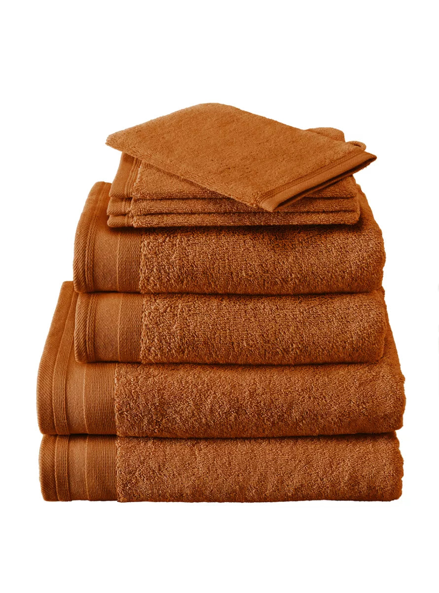 Witte Litear Handdoek - caramel