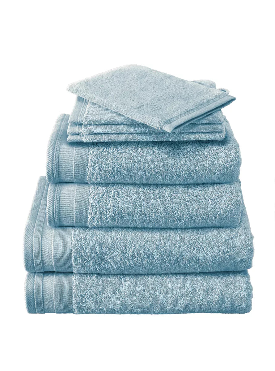 Witte Litear Handdoek - ice blue