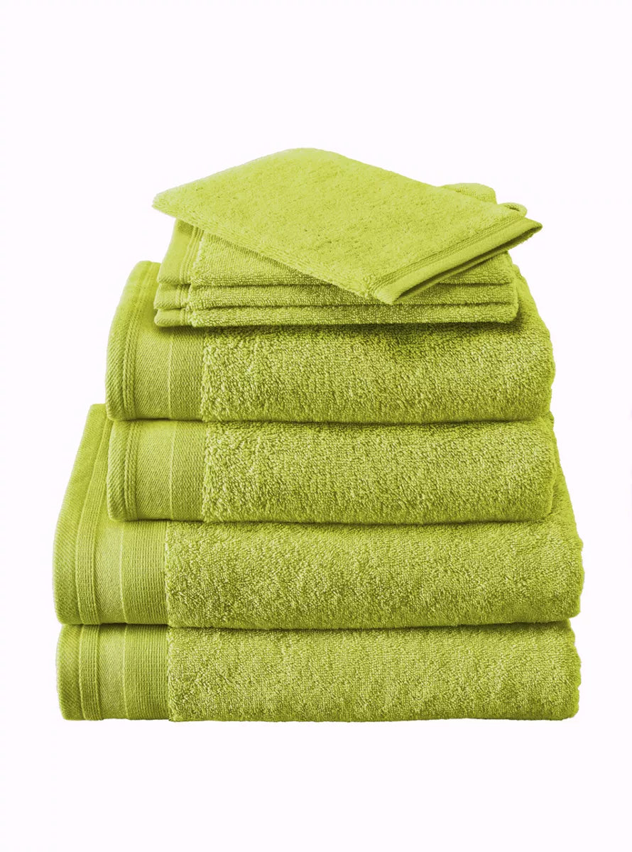 Witte Litear Handdoek - lime green