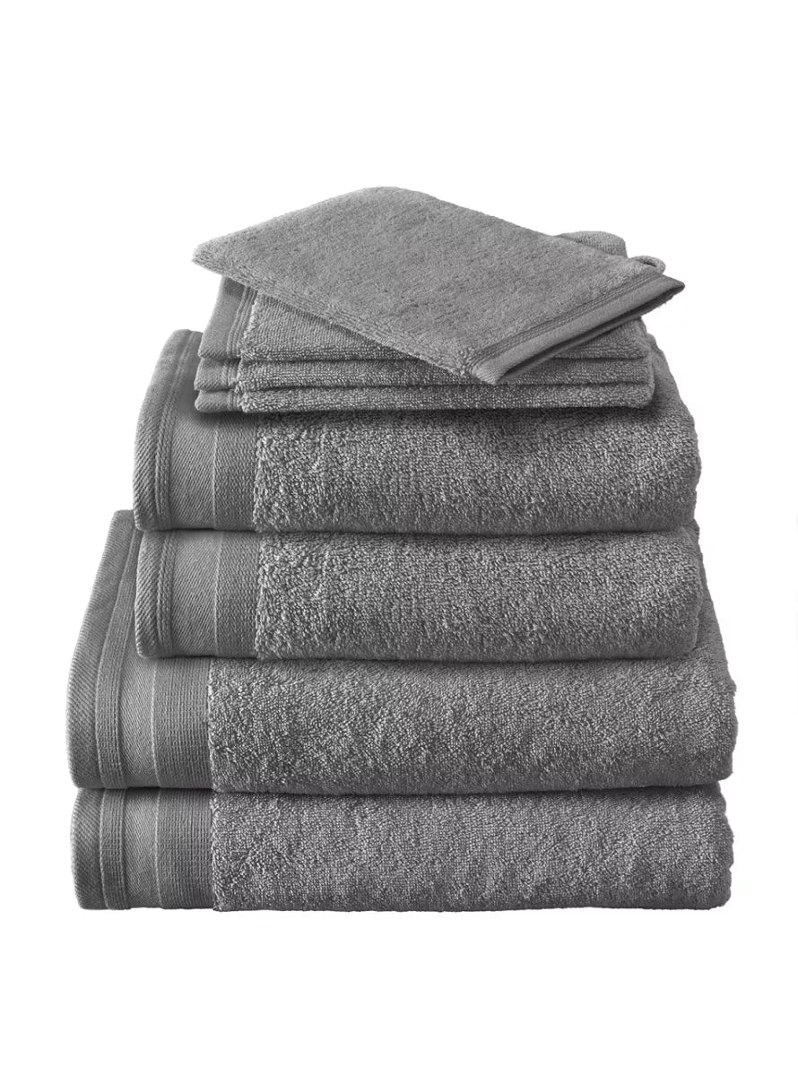 Witte Litear Handdoek - steel grey