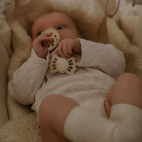 Mushie Baby's First Pacifier Fopspenen Set - Cream